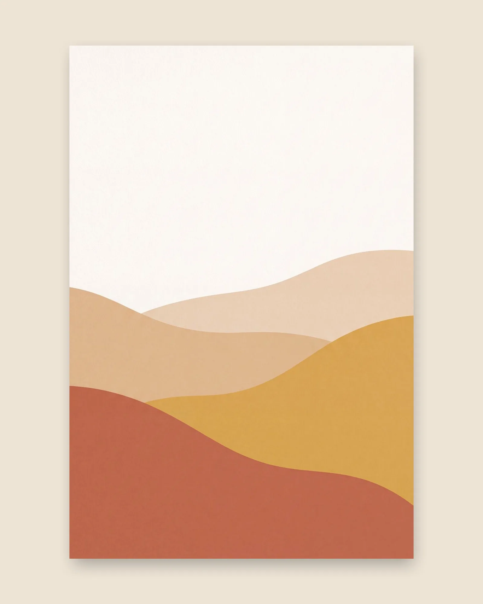 Terracotta and ochre abstract desert dunes art print